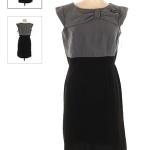 Gray Bow Black Pencil Career Sheath wiggle pinup vintage retro Dress